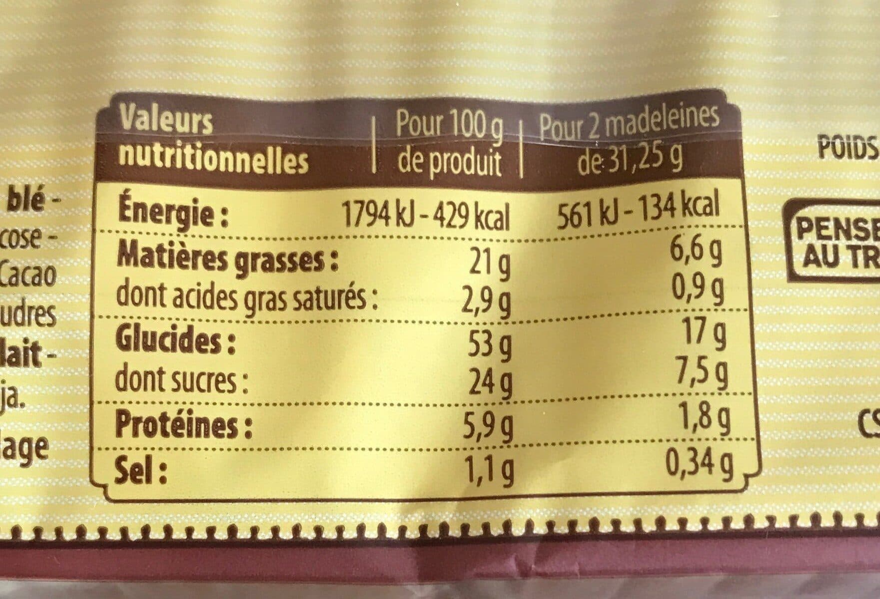 Open Food Facts Madeleines longues packshot
