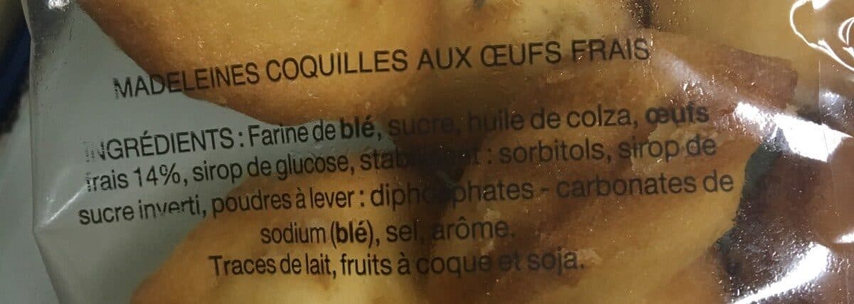 Open Food Facts Madeleines coquilles aux oeufs packshot