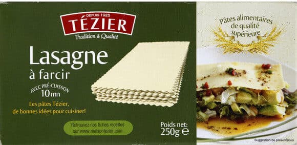 Open Food Facts Lasagnes à farcir packshot
