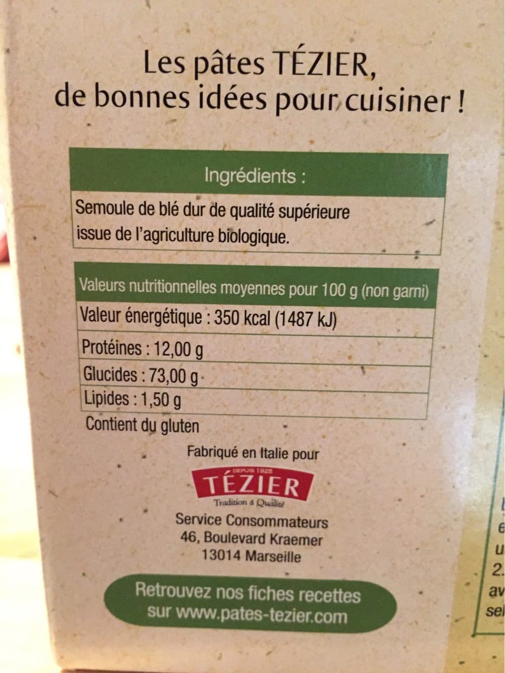 Tézier Lasagne Bio à farcir packshot
