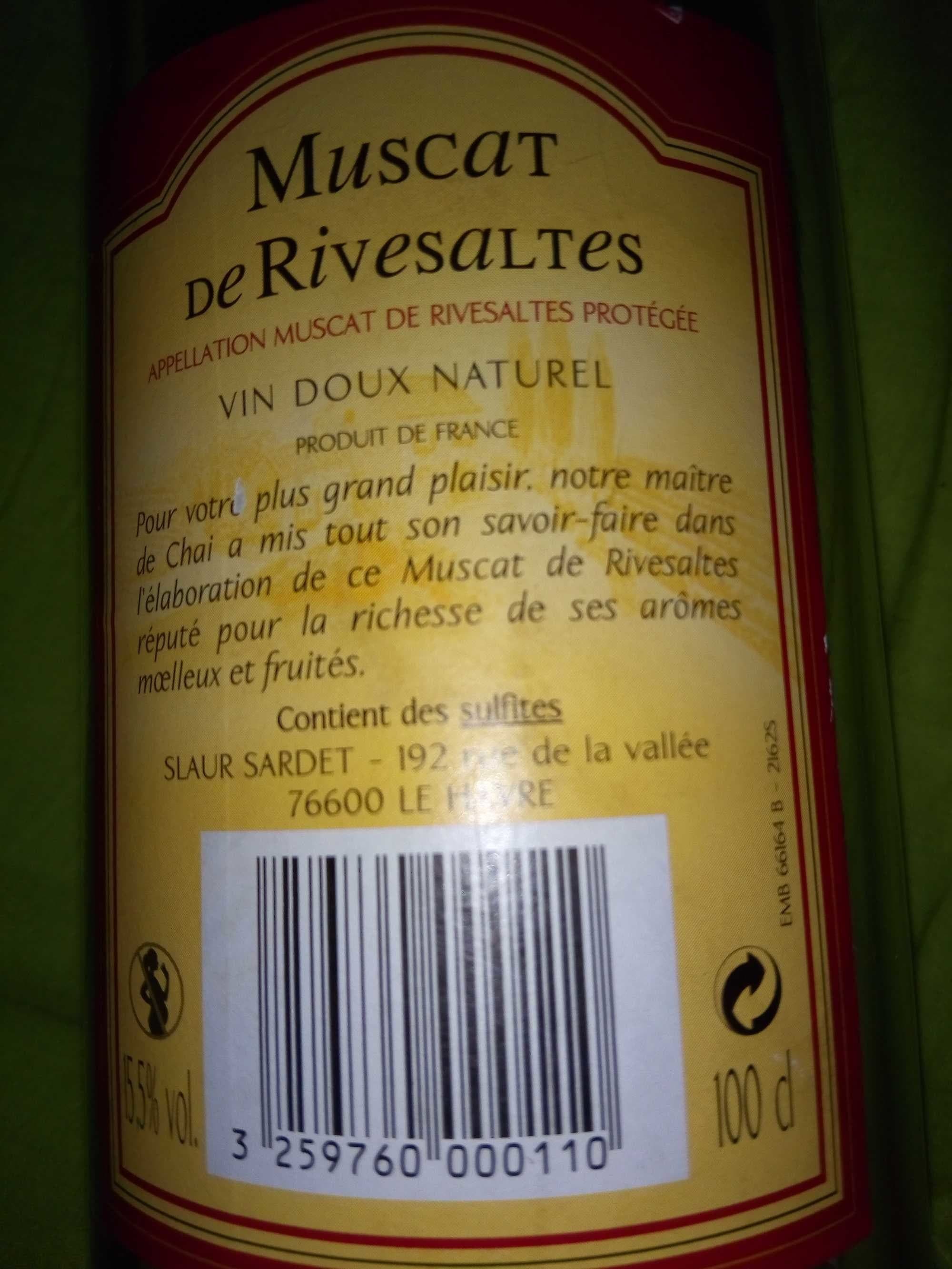 SLAUR SARDET Muscat de Rivesaltes packshot