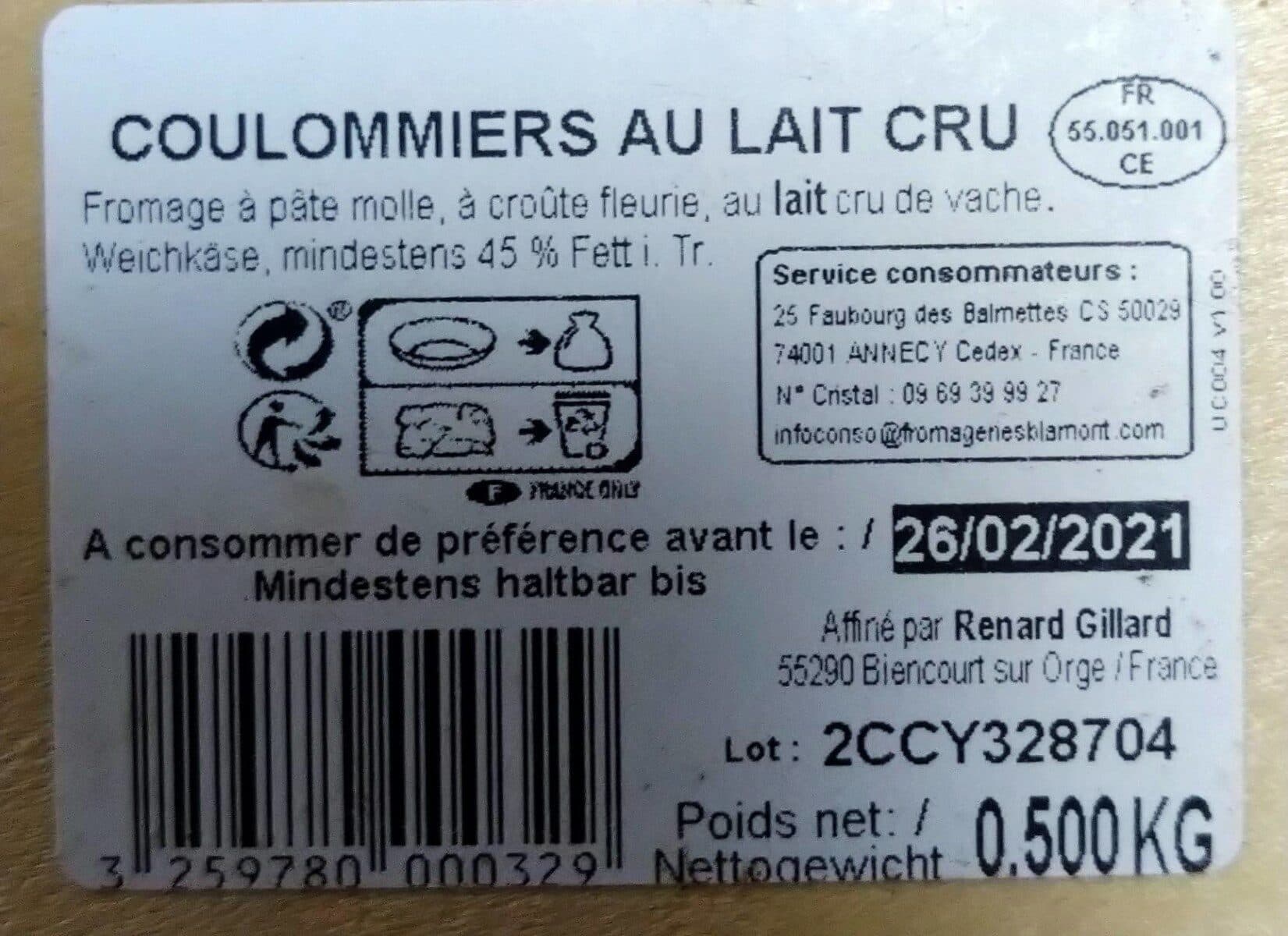 Renard Gillard Coulommiers au lait cru packshot