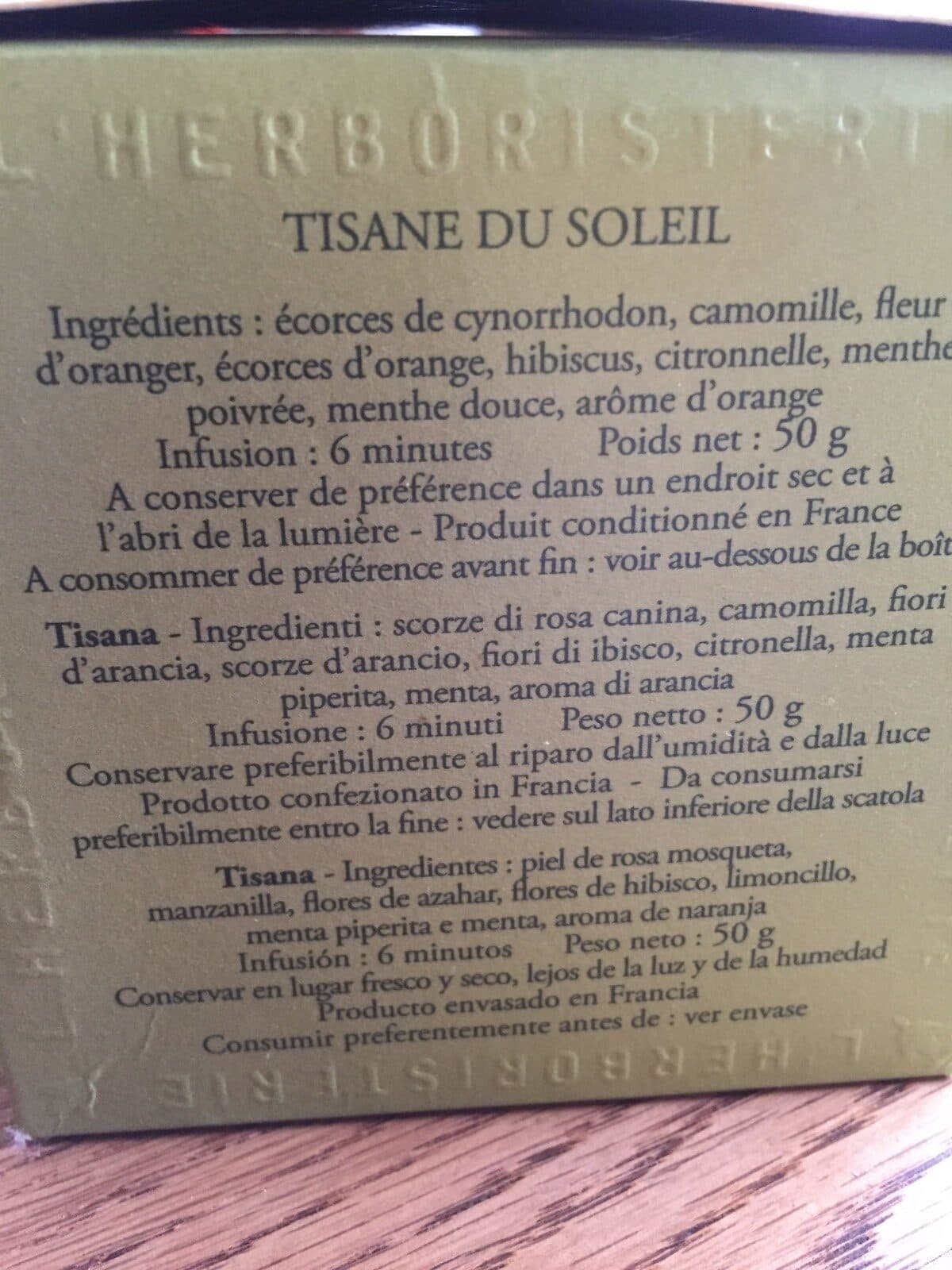 Dammann Frères Tisane du soleil packshot