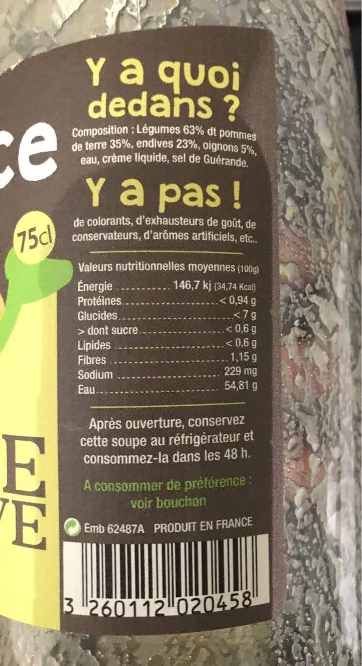 Tidelice Crème d’endive packshot