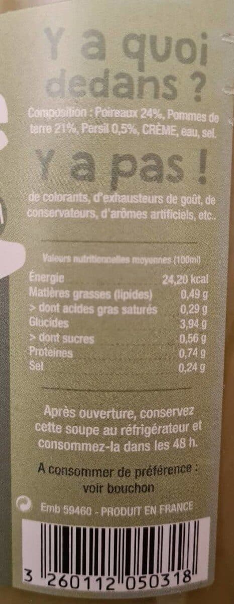 Open Food Facts Soupe creme de poireaux packshot
