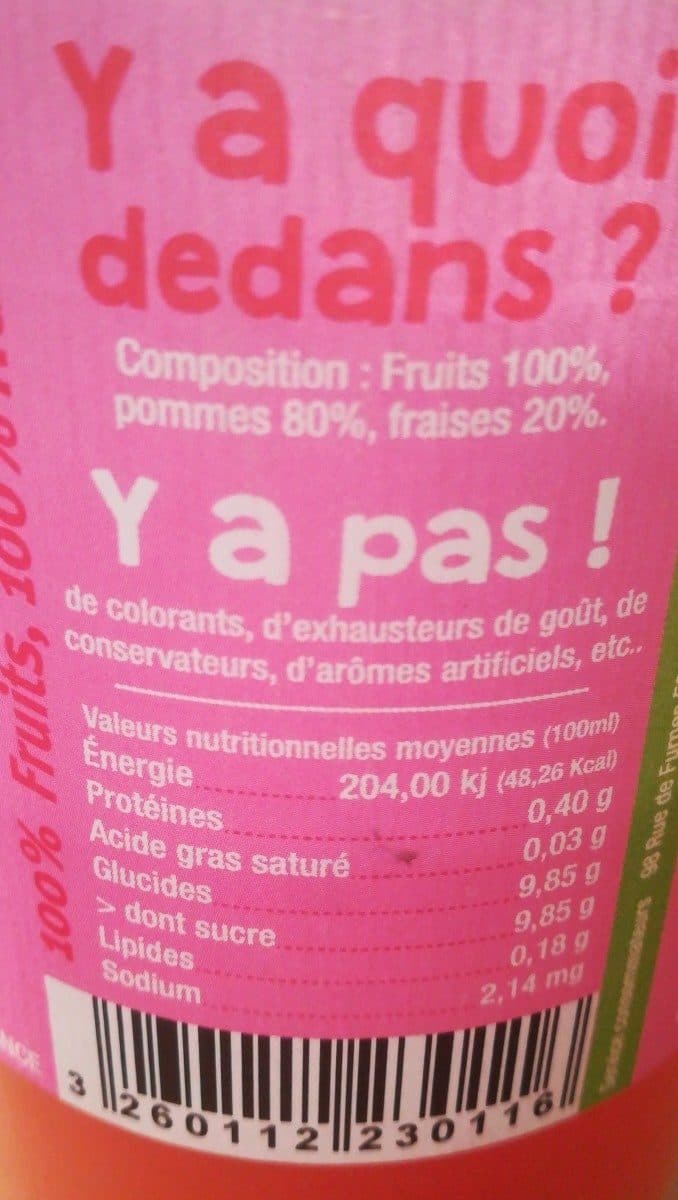 Tidélice Jus pommes fraises packshot