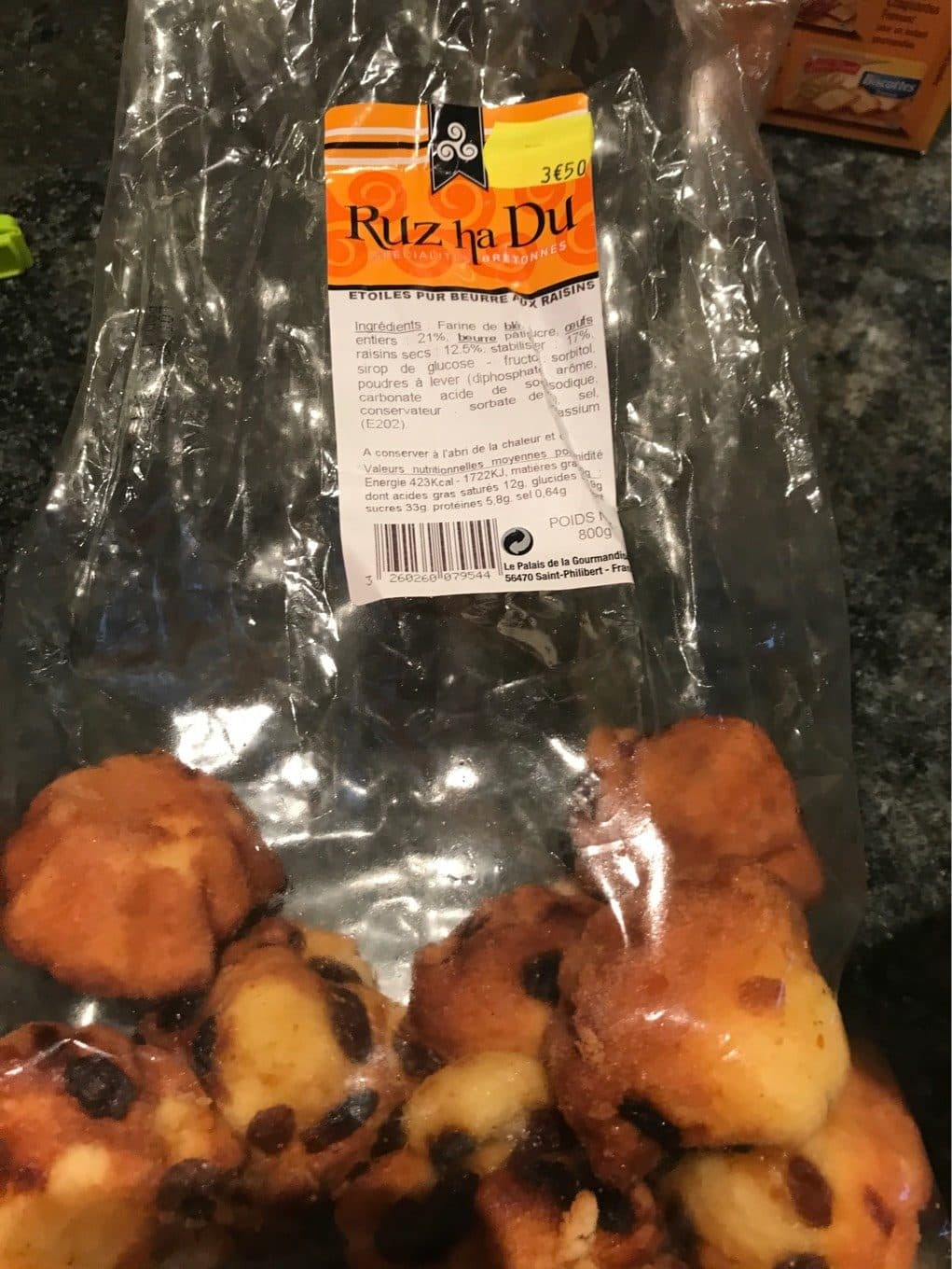 Ruz Ha Du Étoiles Pur beurre aux Raisins packshot