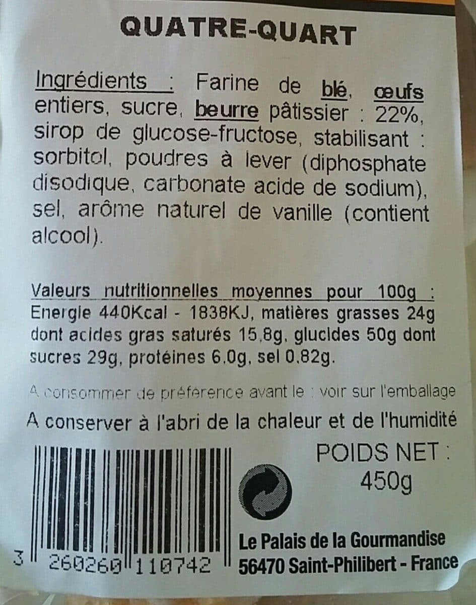 Open Food Facts Quatre-quart packshot