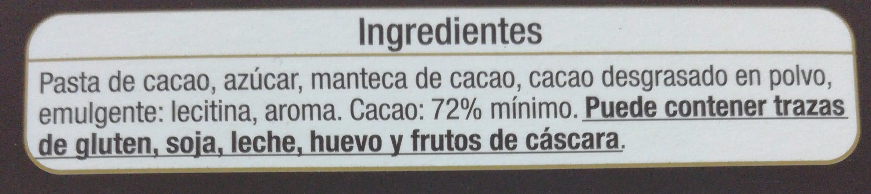 Auchan Chocolate negro 72% cacao packshot