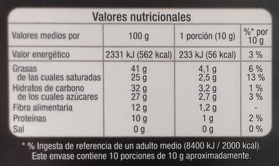 Auchan Chocolate negro 72% cacao packshot