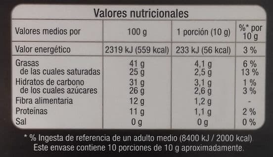 Auchan Chocolate negro 74% con pepitas de cacao caramelizadas packshot