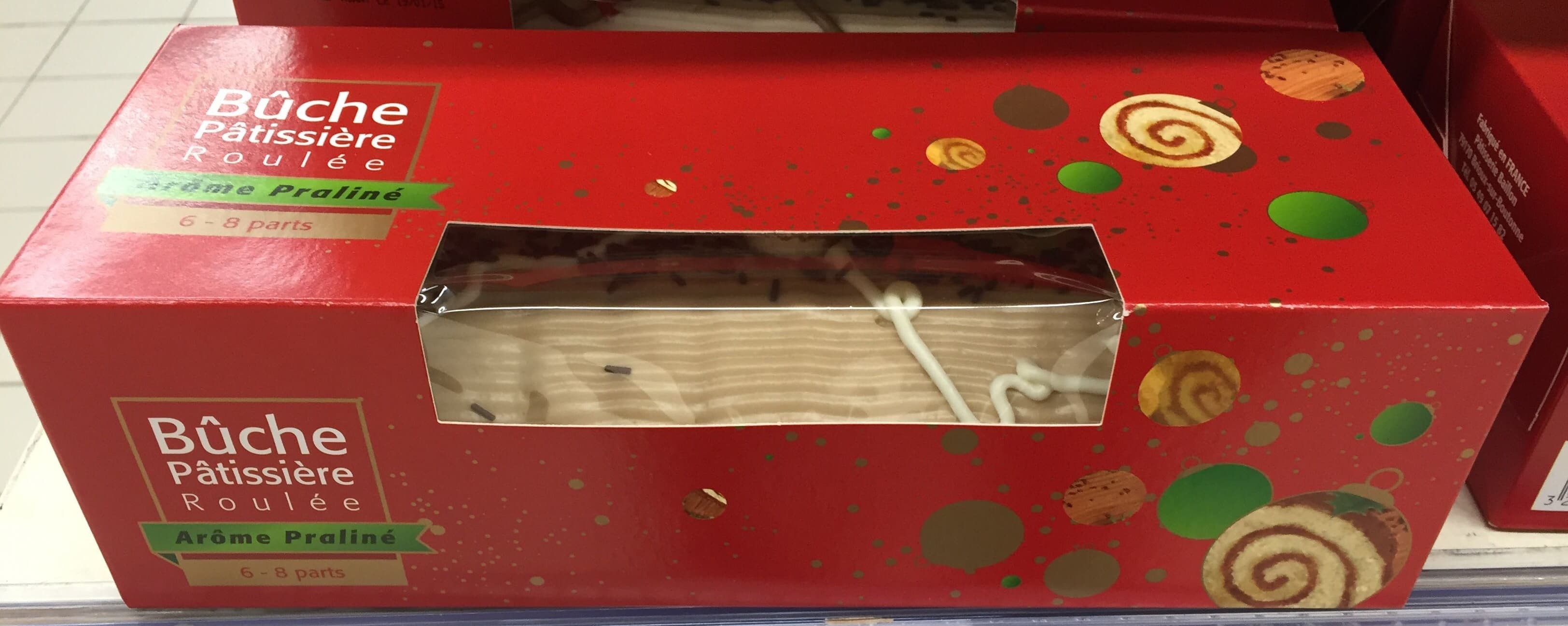 Baillon & Cie Bûche pâtissière roulée arôme Praliné packshot