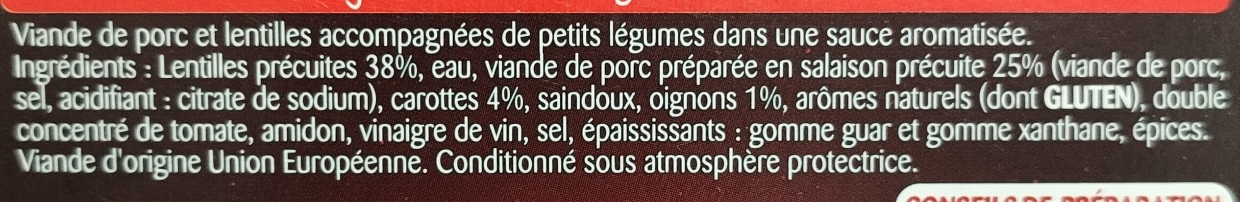 William Saurin Les cocottes - Petit salé aux lentilles packshot