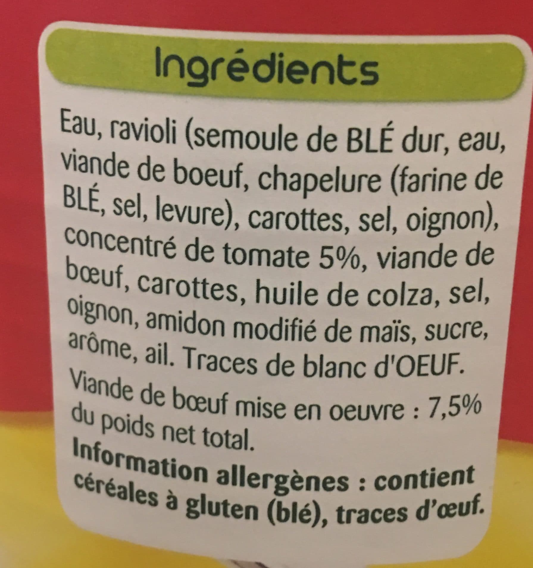 Panzani Le ravioli pur boeuf packshot