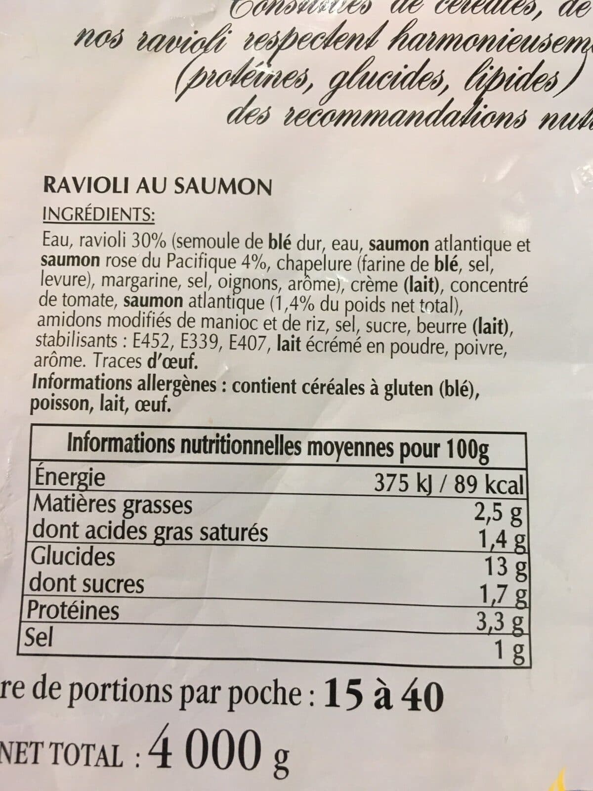 Open Food Facts Raviolis Au Saumon packshot