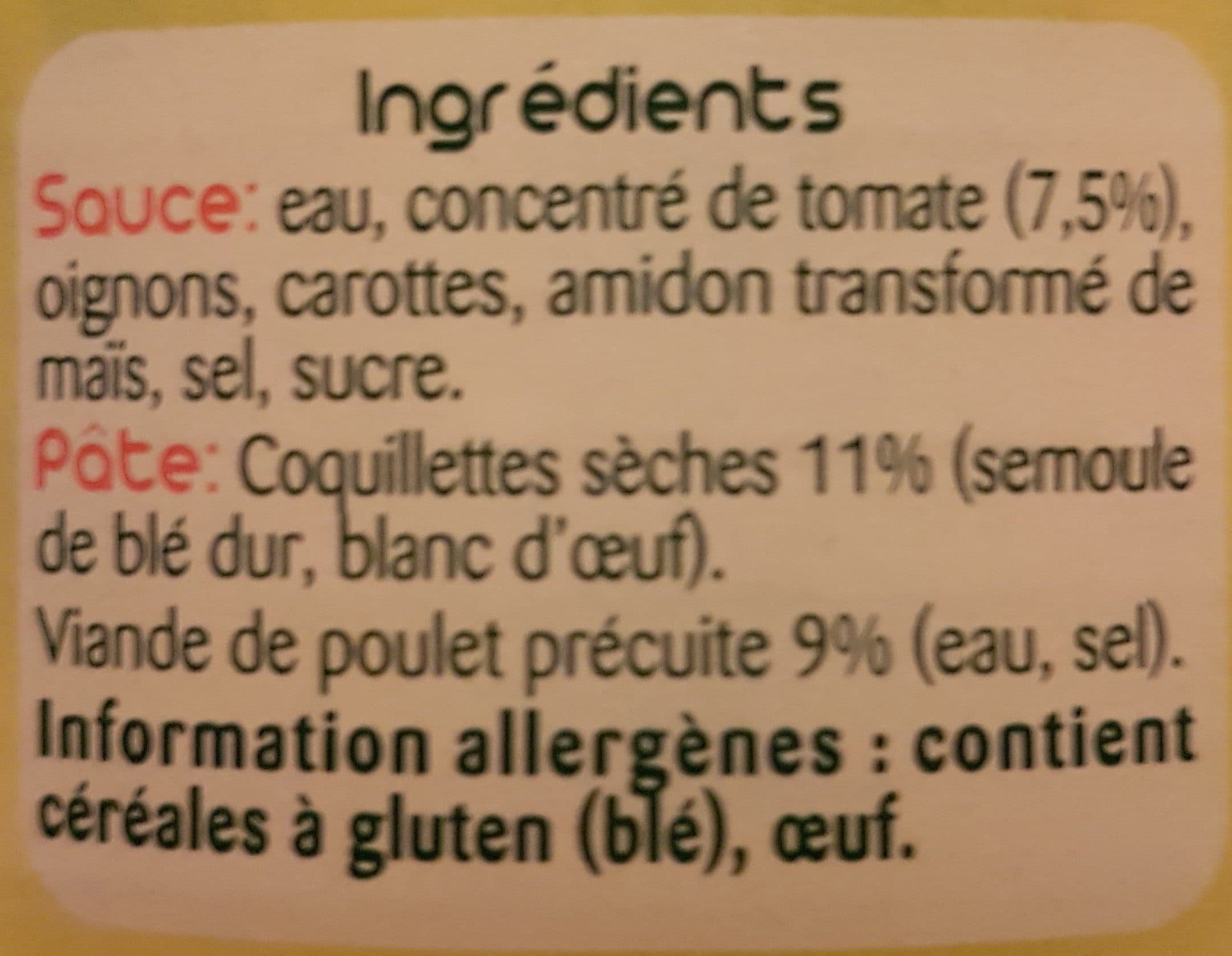 Panzani Coquillettes au poulet et sauce tomate packshot