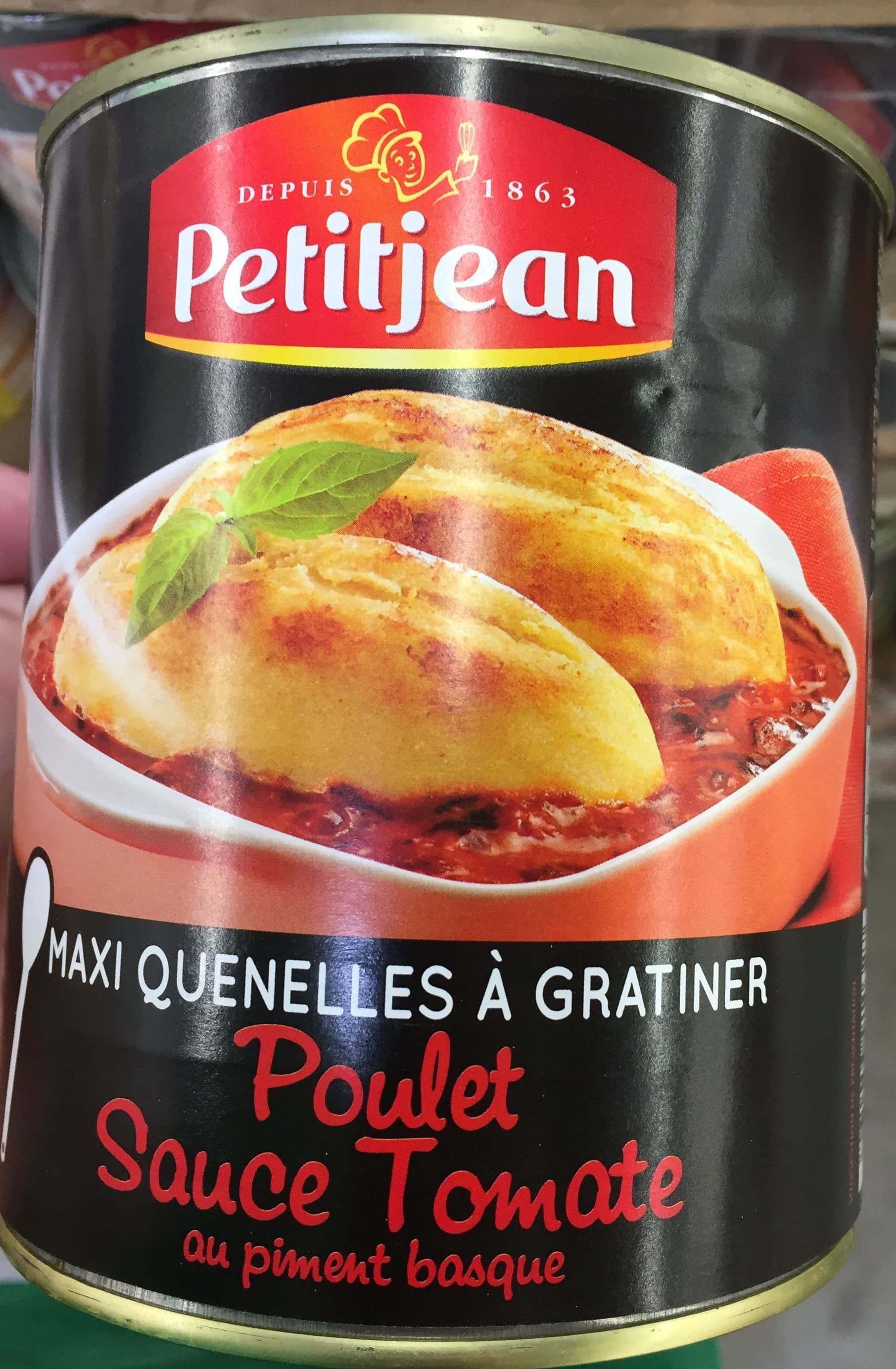 Petitjean Maxi Quenelles à Gratiner (Poulet Sauce Tomate au piment basque) packshot