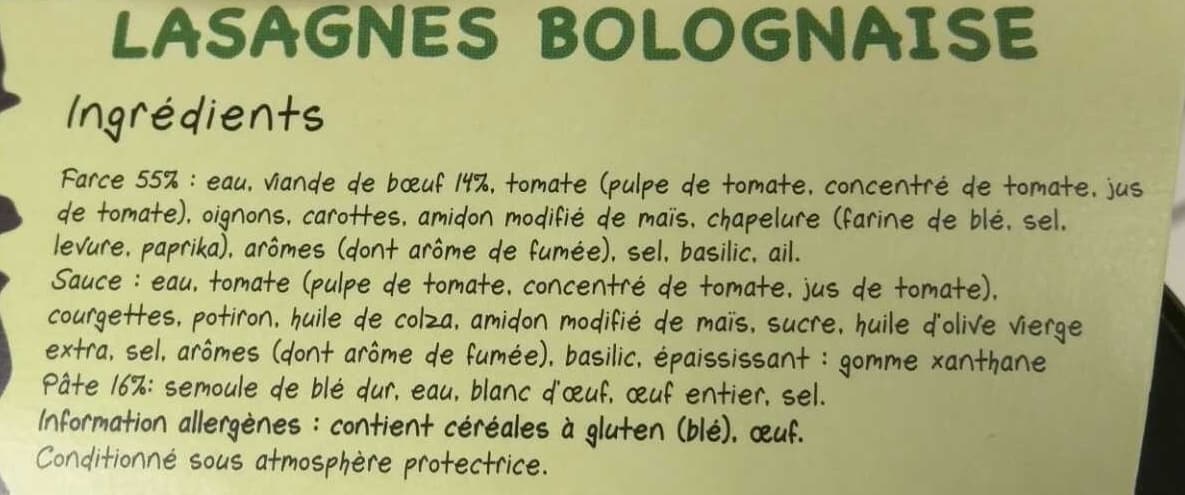 Panzani Lasagnes Bolognaise packshot