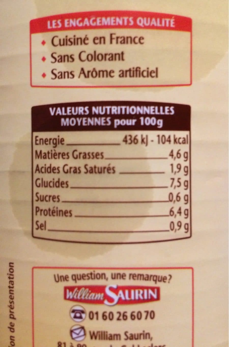 william saurin Saucisses aux lentilles packshot