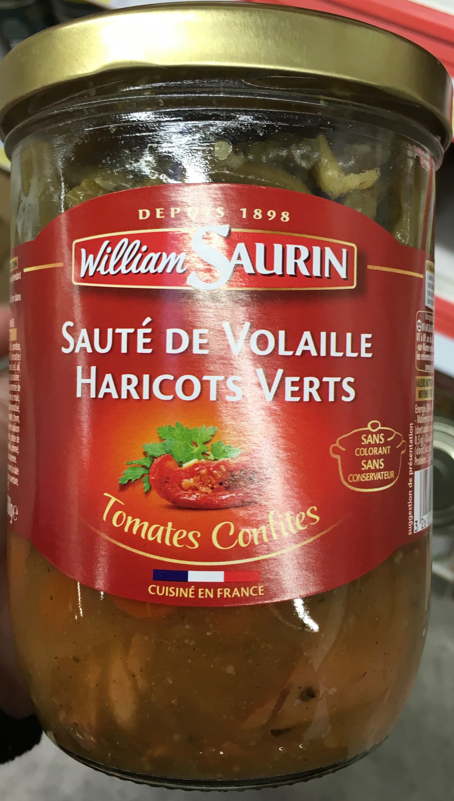 William Saurin Sauté de volaille haricots verts tomates confites packshot