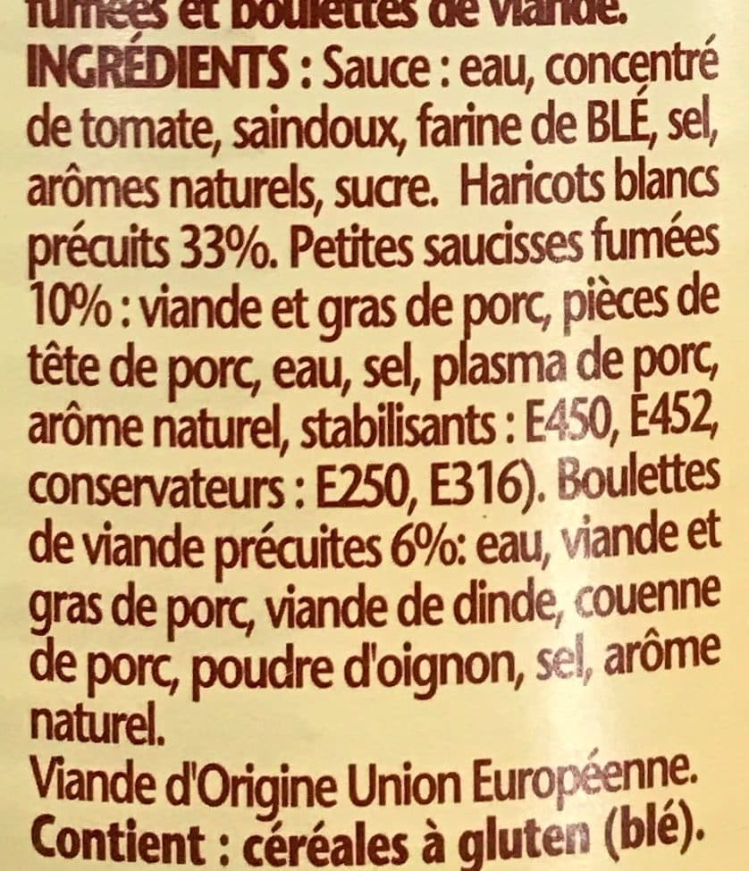 William Saurin Ma recette façon Cassoulet mini Knacks et boulettes de viande packshot