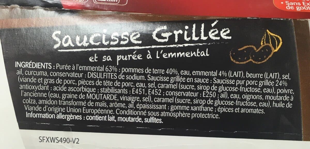 William Saurin Saucisse grillée et sa purée à l'emmental WILLIAM SAURIN packshot