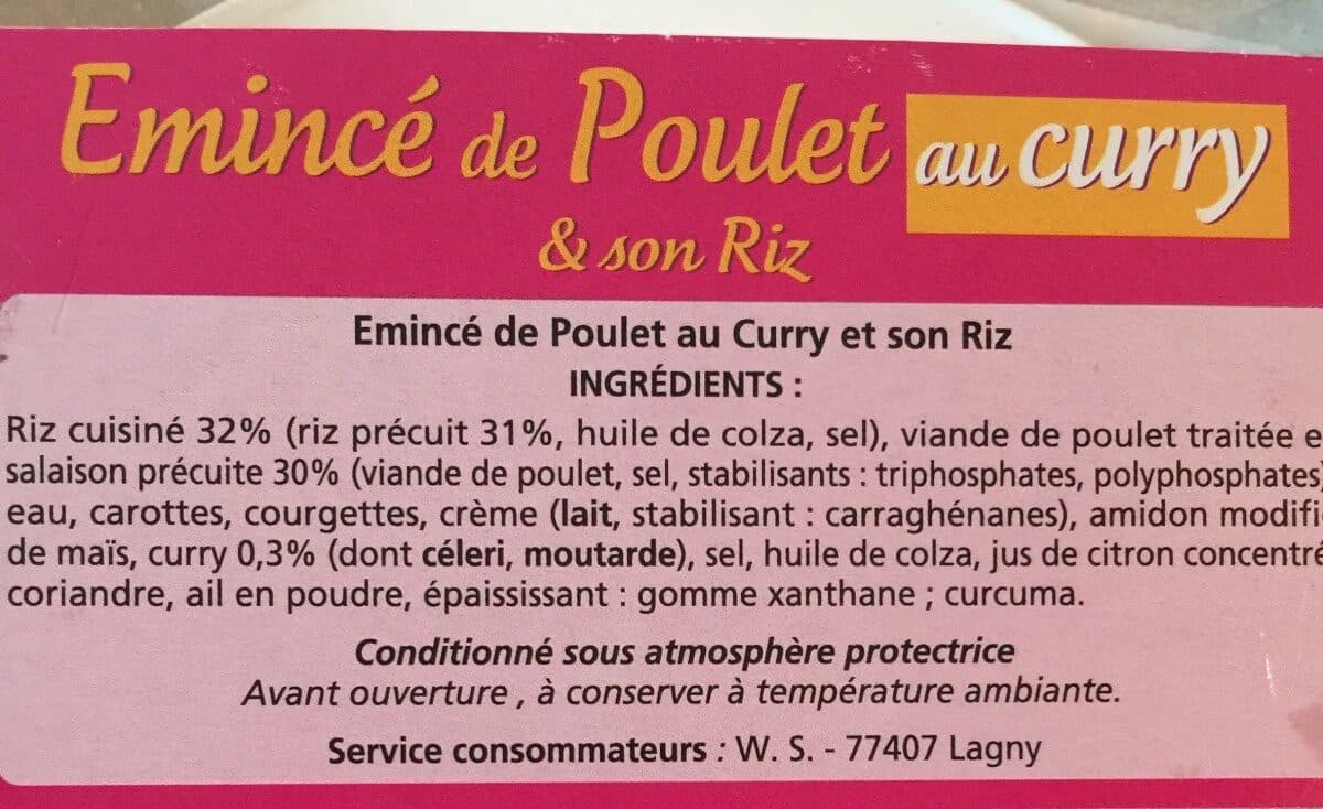 Emincé De Poulet Au Curry Rt Son Riz Blanc Emincé De Poulet Au Curry Et Son Riz packshot