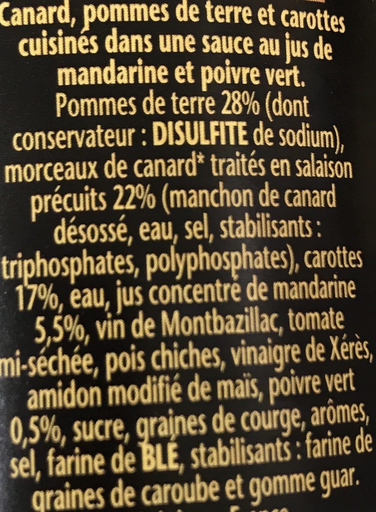 William Saurin Le CANARD sauce mandarine et poivre vert packshot
