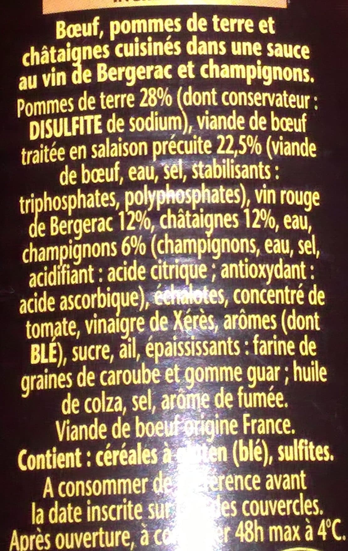 William Saurin Le boeuf charolais - vin de Bergerac et champignons packshot