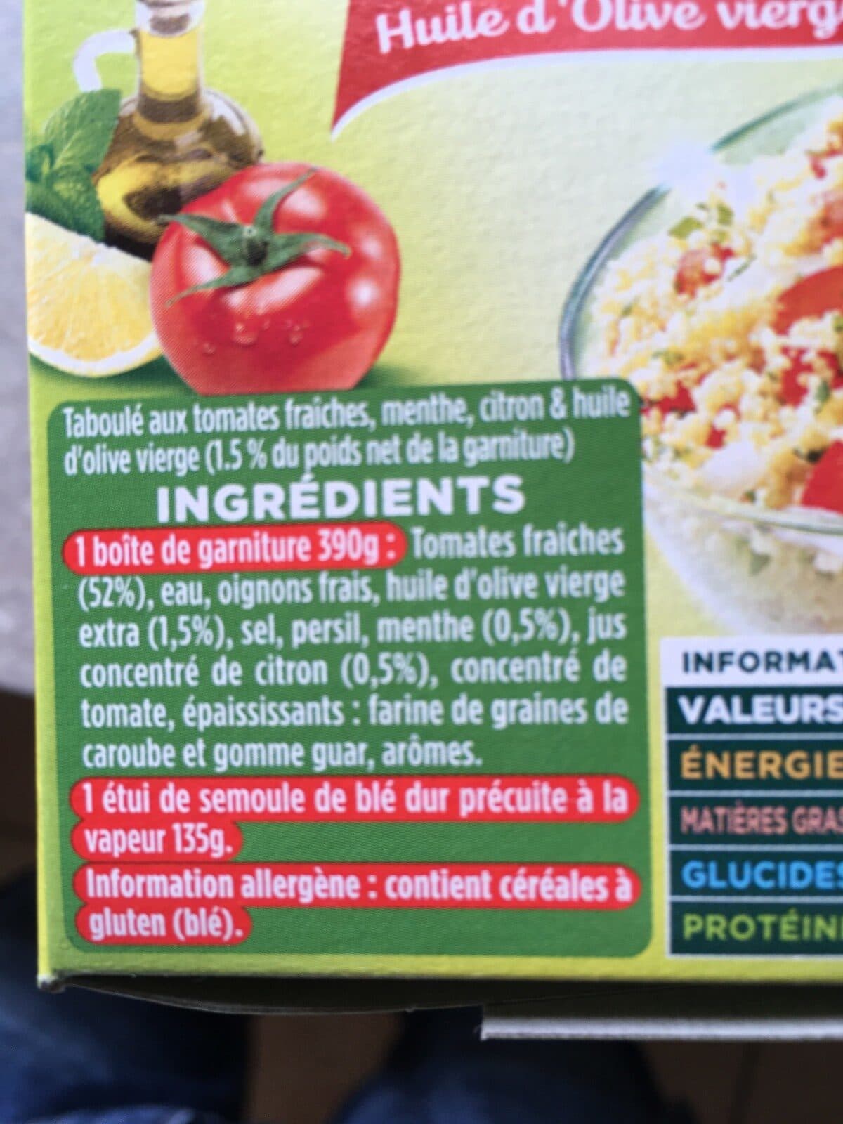 Garbit Garbit taboule aux tomates fraiches packshot