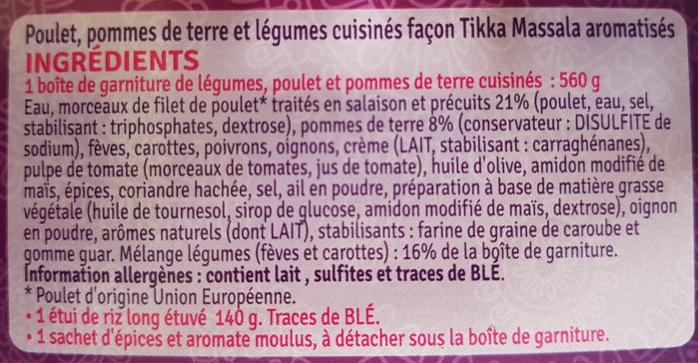 Garbit Poulet Tikka Massala packshot