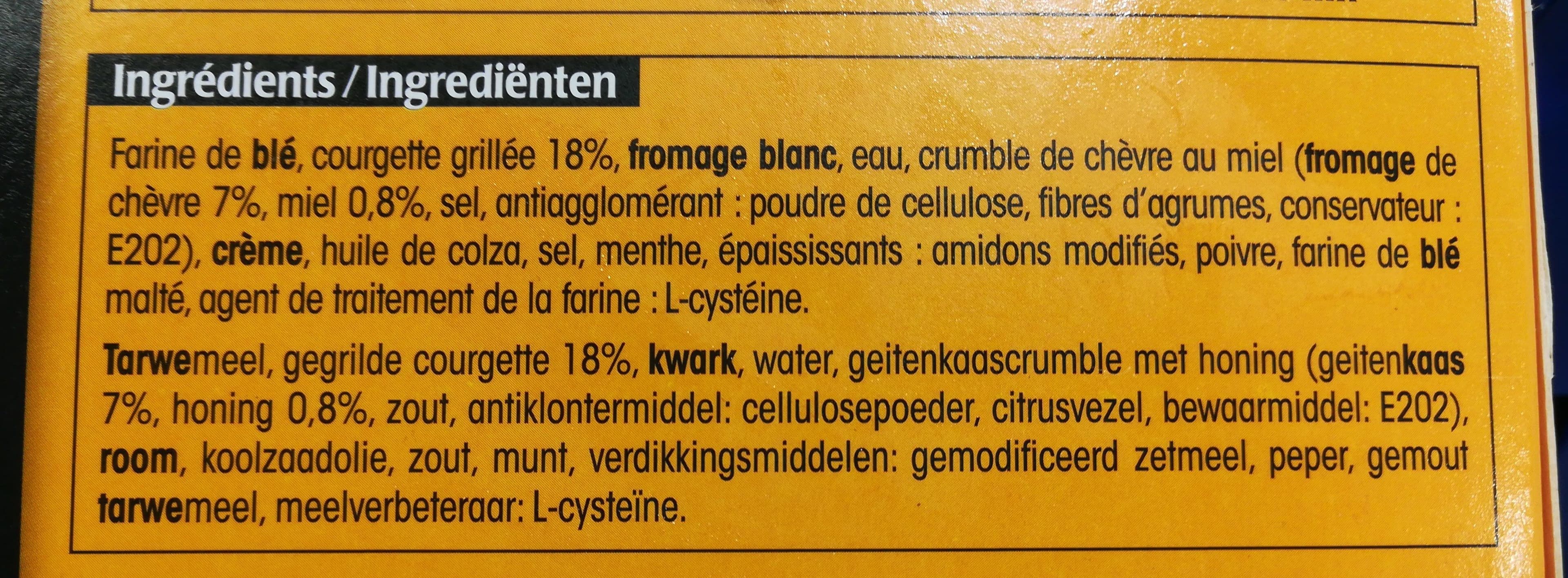 Escal Tartes fines courgettes chevre miel packshot