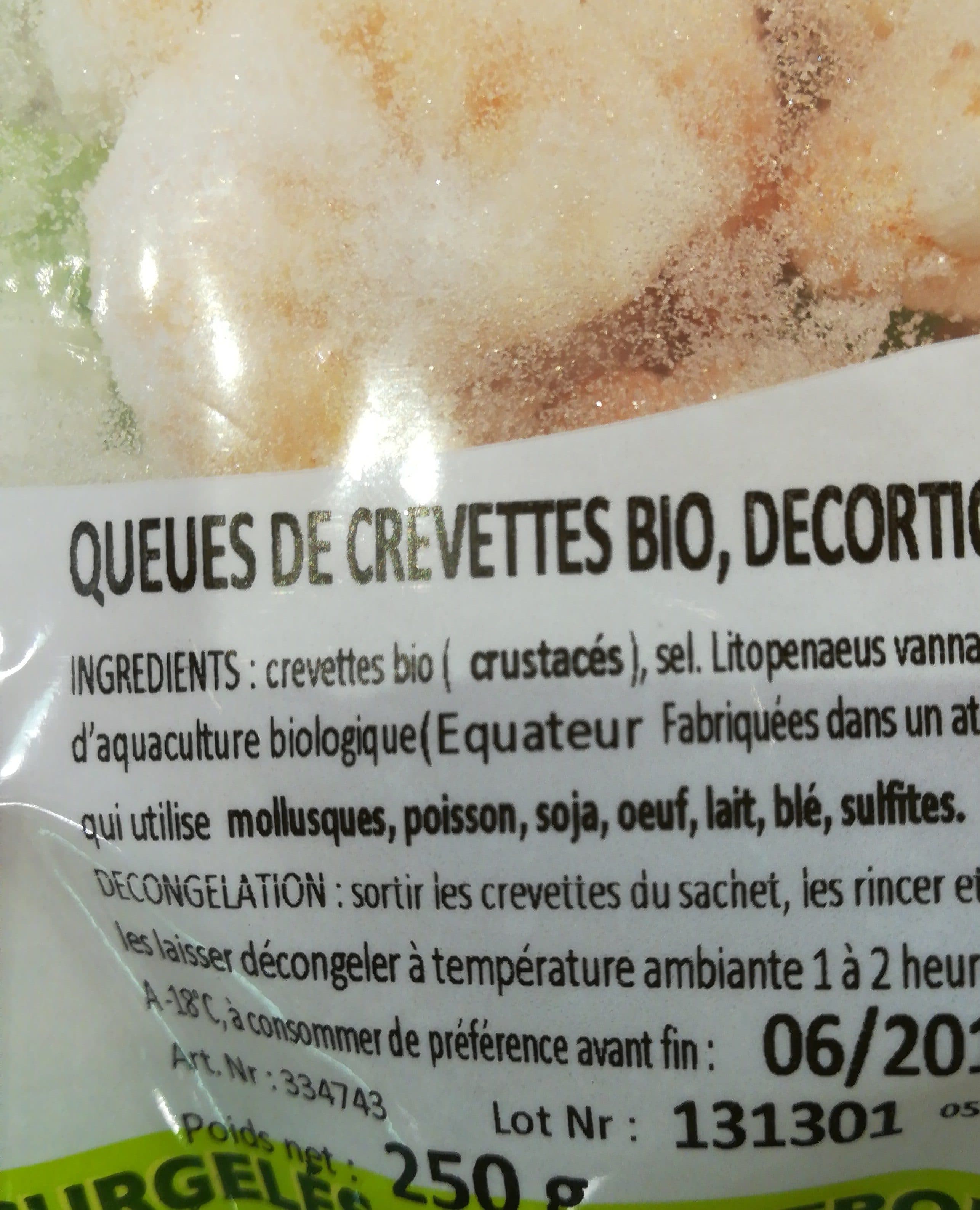 Escal Queues de crevettes cuites BIO 250G packshot