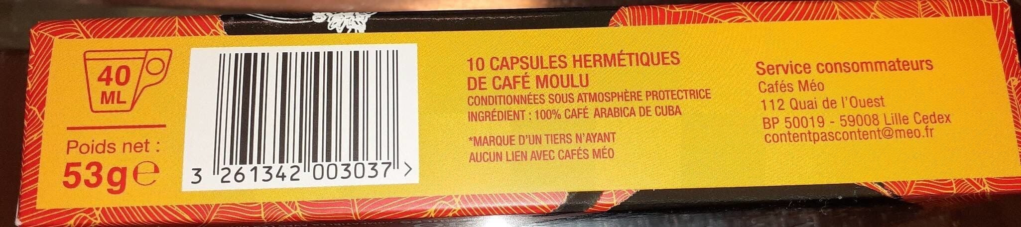 Cafés méo Cuba serrano packshot