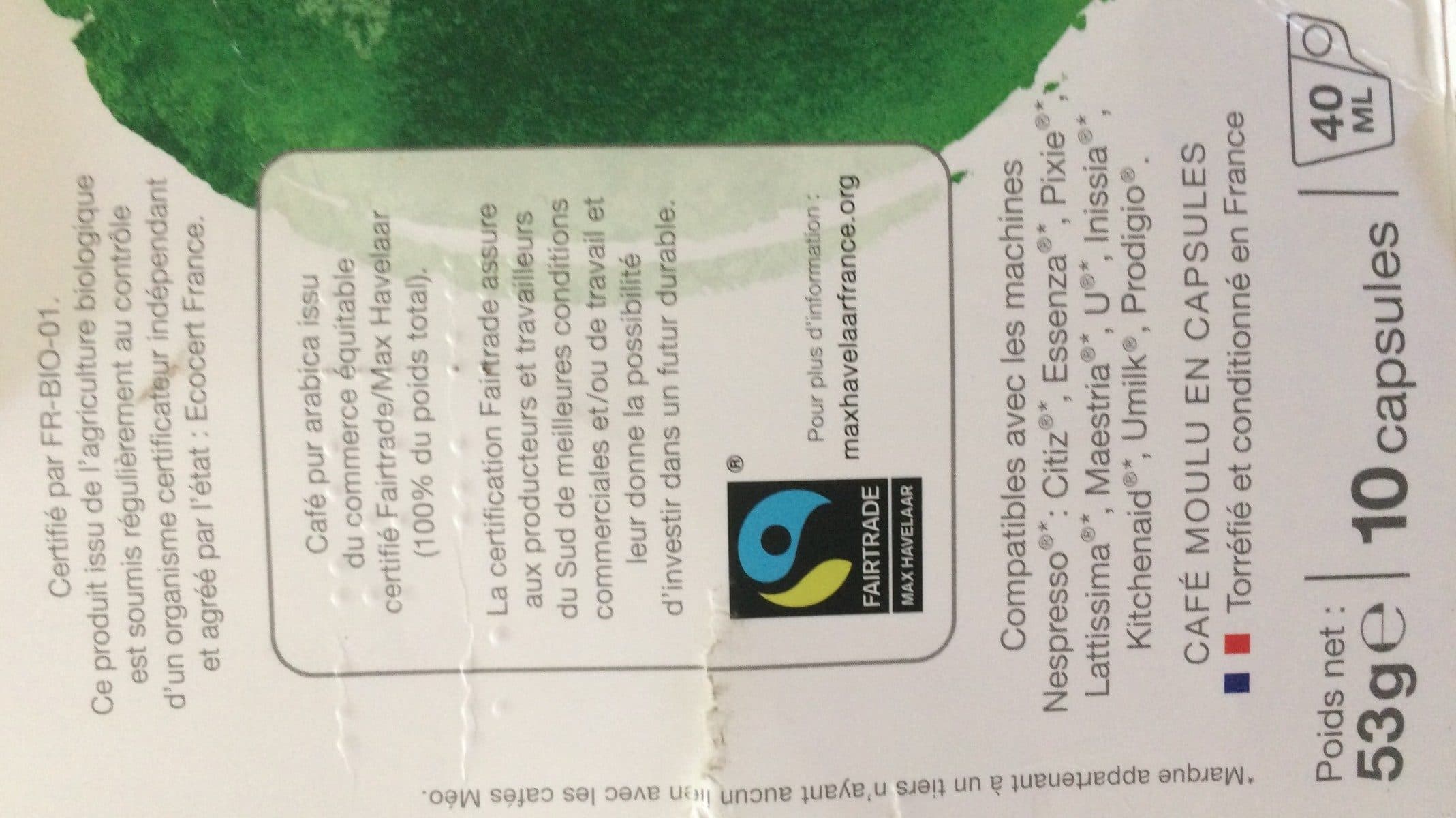 Cafés Méo Café biologique torréfaction ambrée packshot