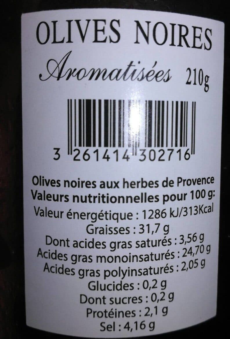 Nyons olive Olives Noires Aromatisées packshot