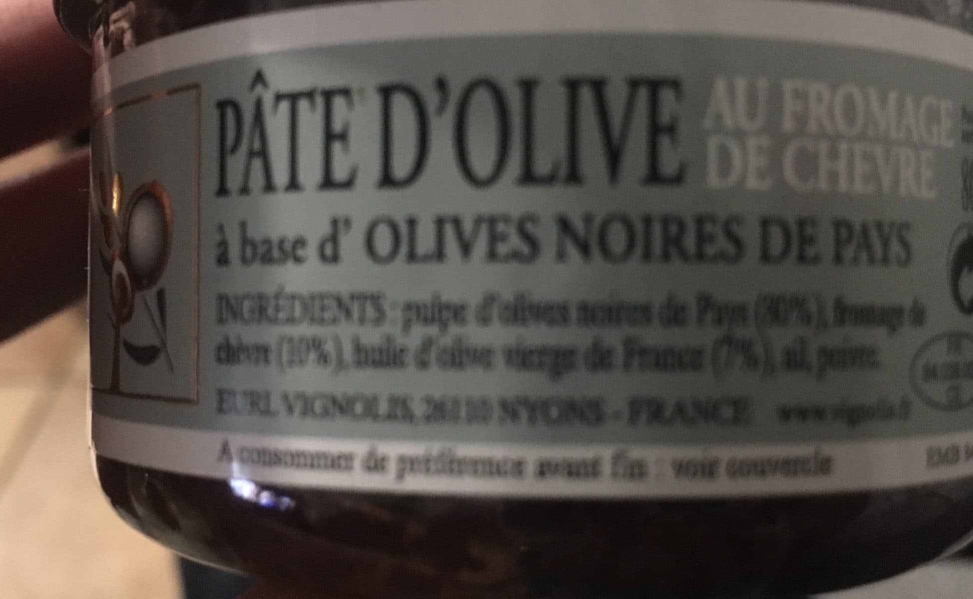 Open Food Facts Tapenade noire au fromage de chèvre packshot
