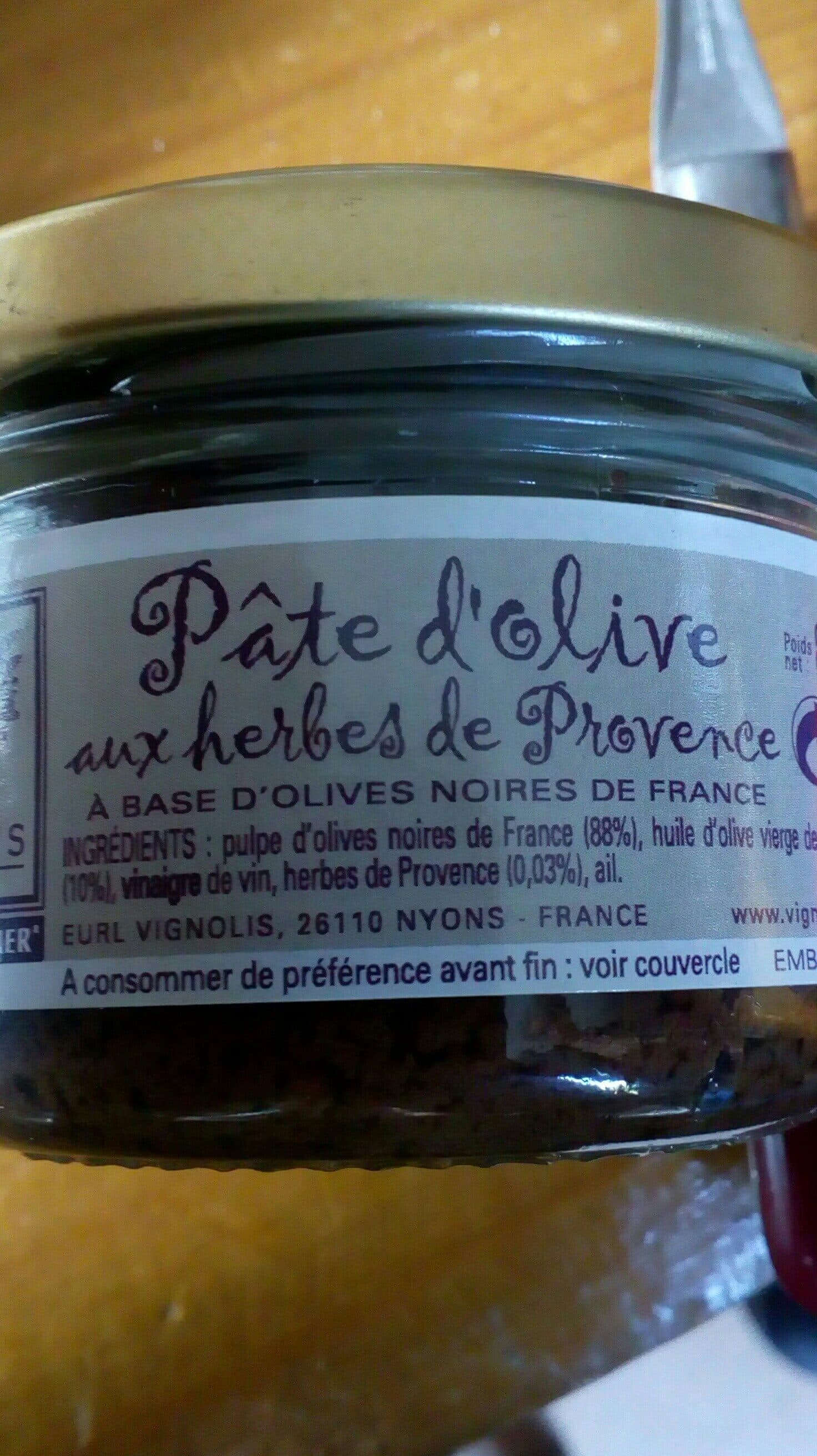 Vignolis Pâte d'olive aux herbes de Provence packshot