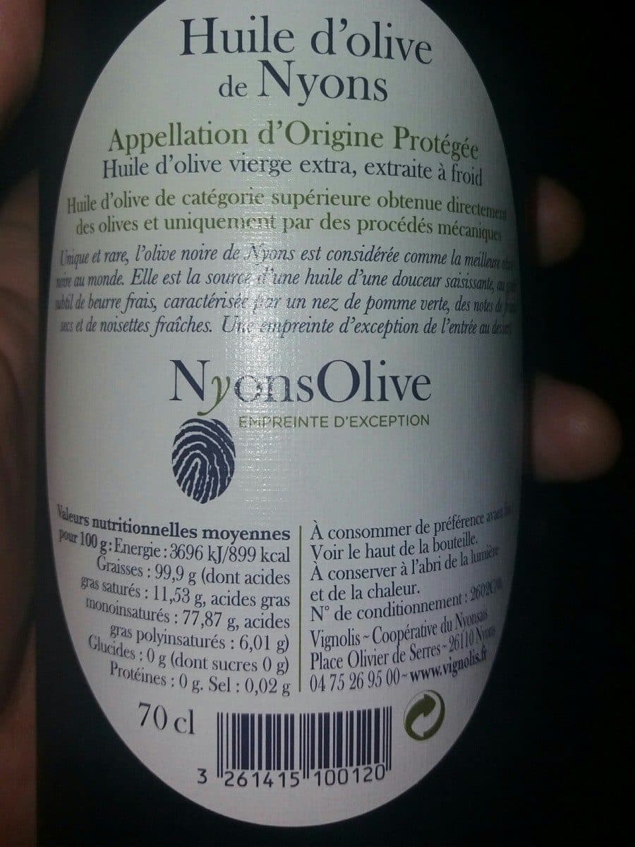 Nyonsolive Huile d'olive de Nyons packshot