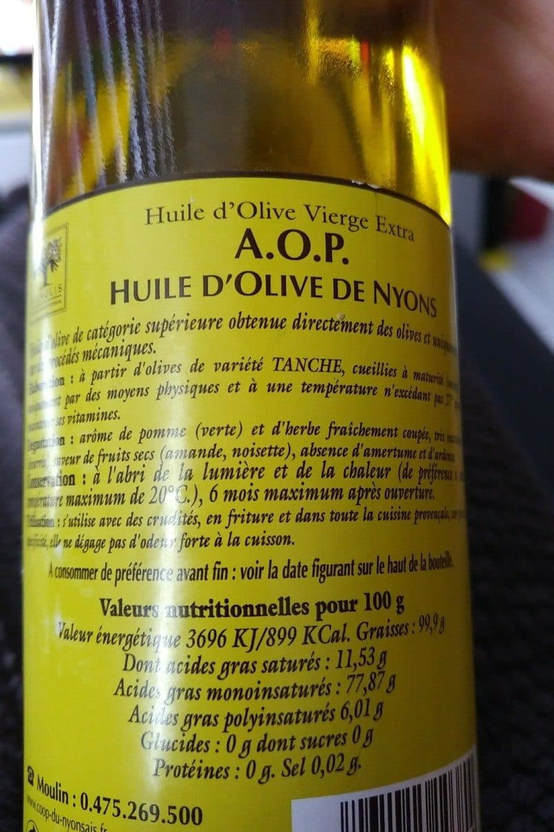 Open Food Facts Huile d'olive de Nyons packshot
