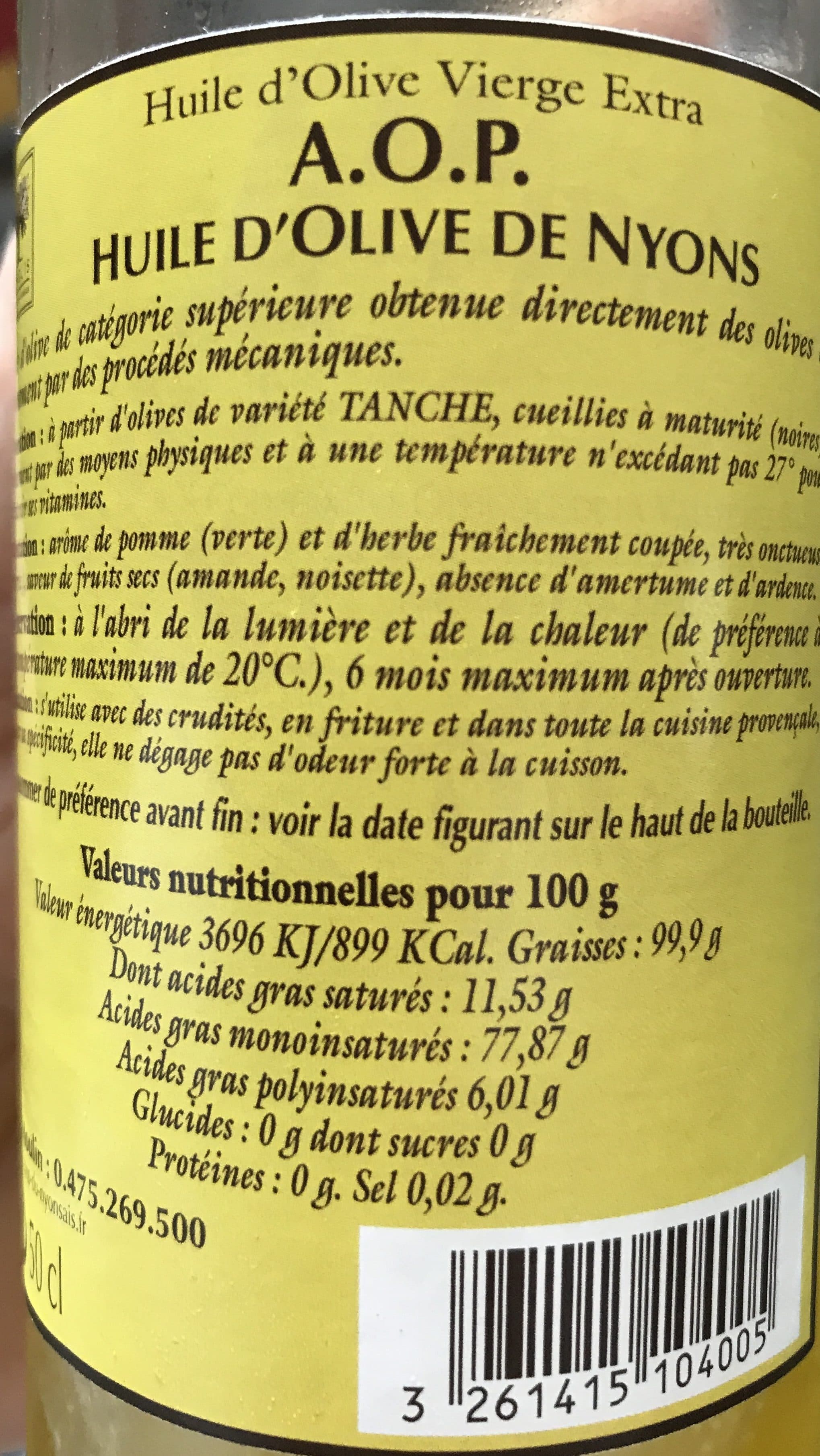 Cooperative Du Nyonsais AOP HUILE D’OLIVE DE NYONS packshot