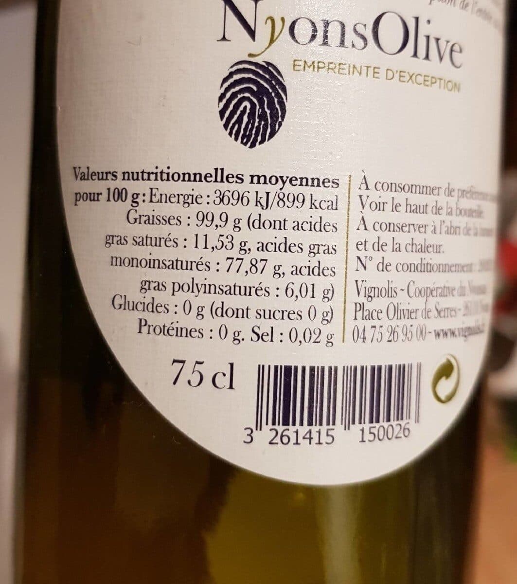 Nyonsolive Huile d'olive biologique de Nyons packshot
