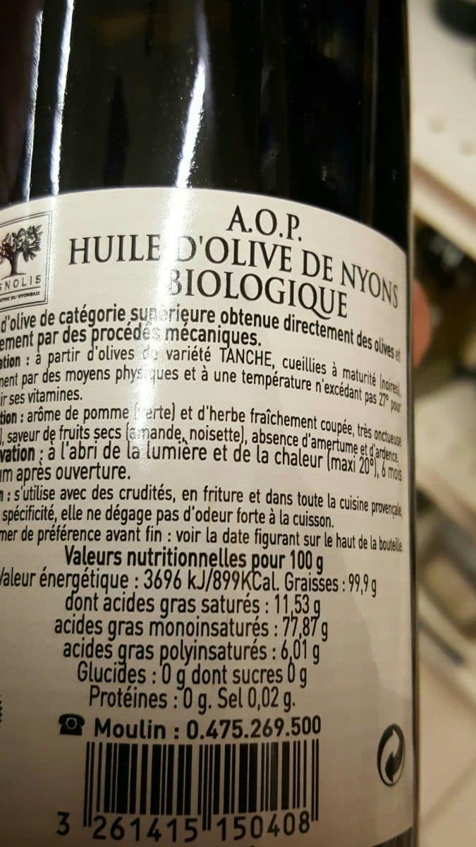 Open Food Facts Huile d'olive packshot