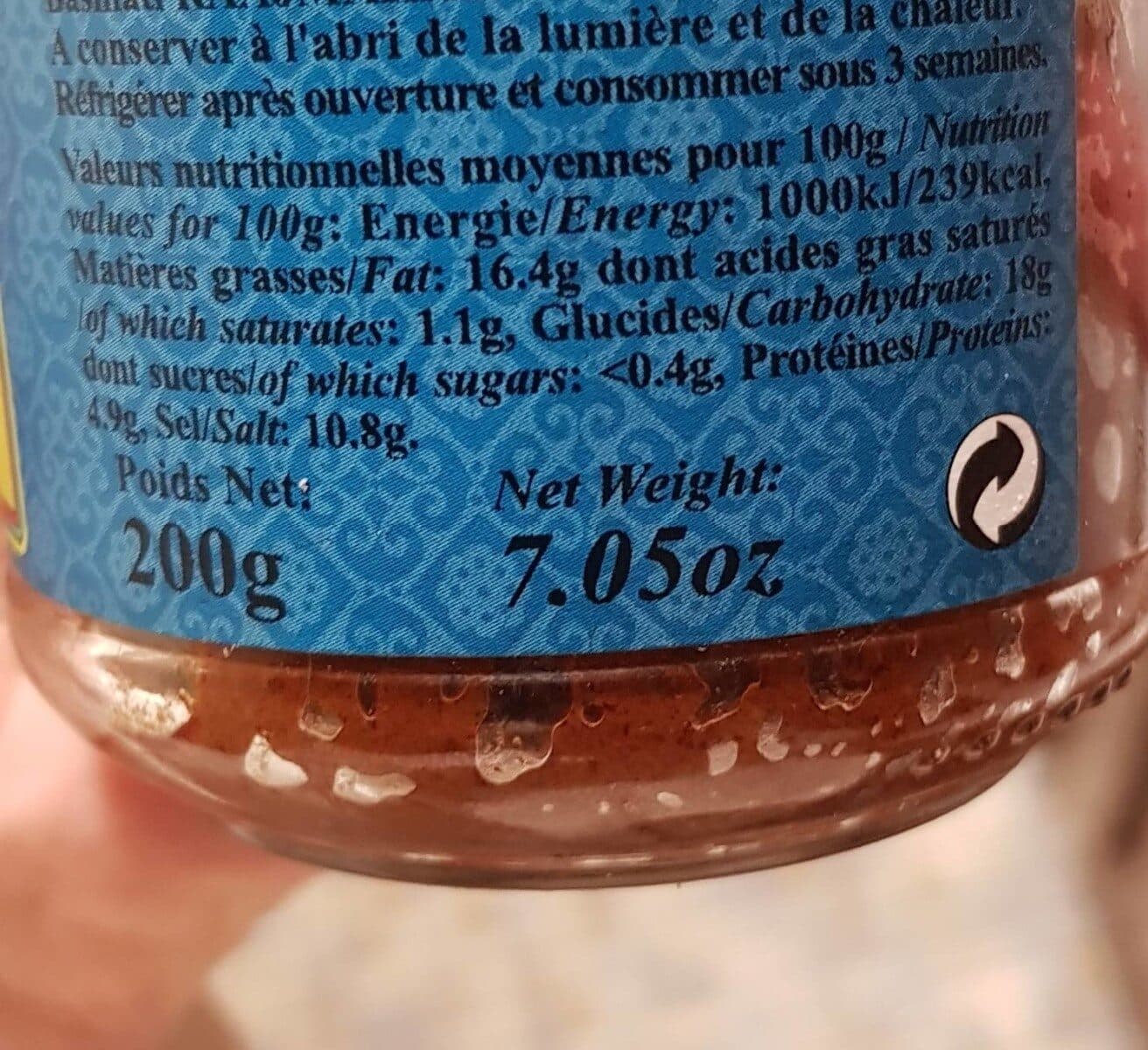 Open Food Facts Pâte De Curry Tandoori packshot