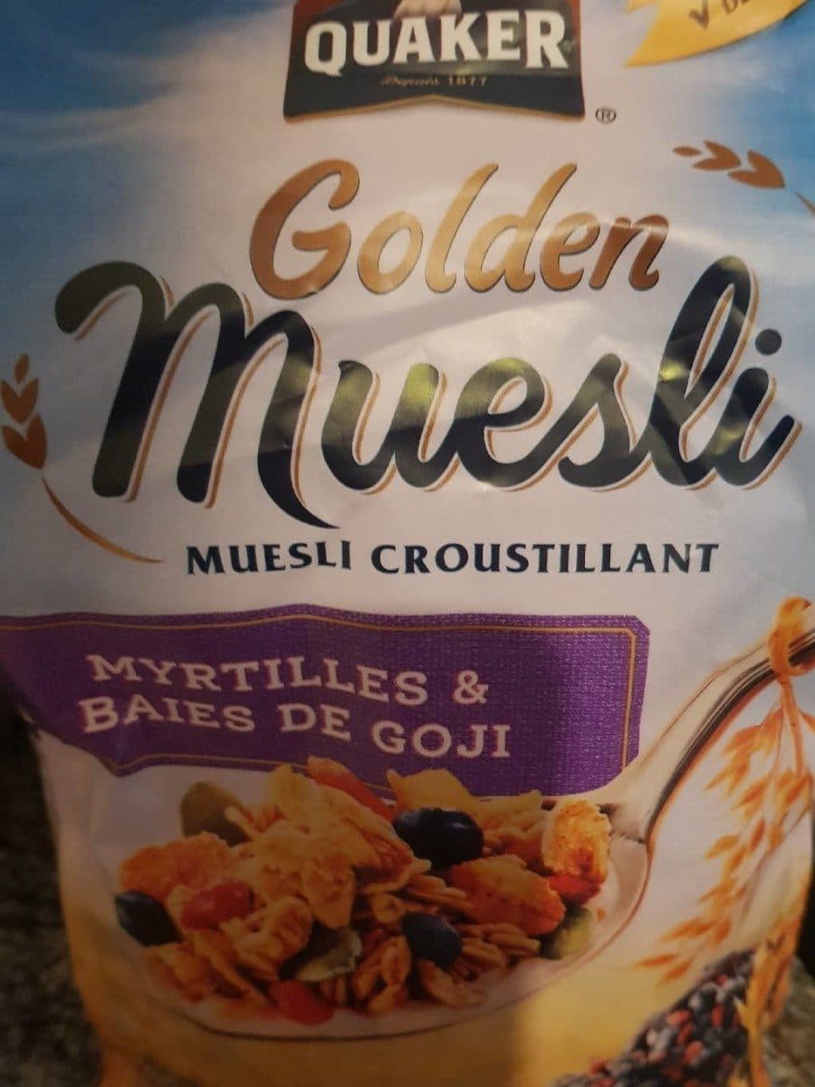 Quaker Golden muesli myrtilles baies de goji packshot