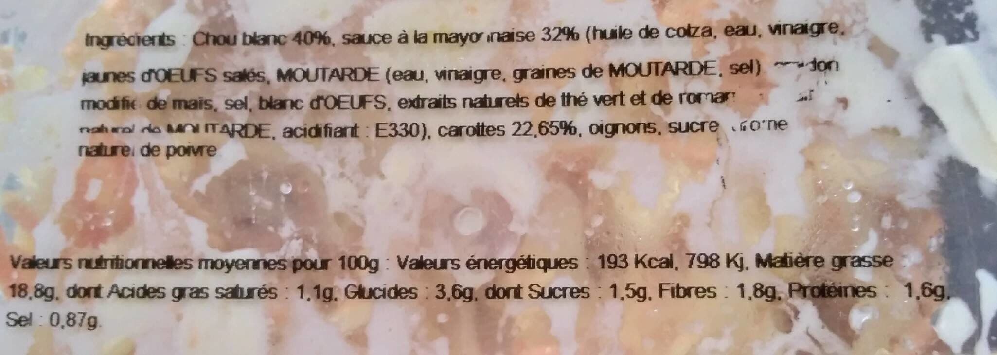 Open Food Facts Salade Coleslaw packshot