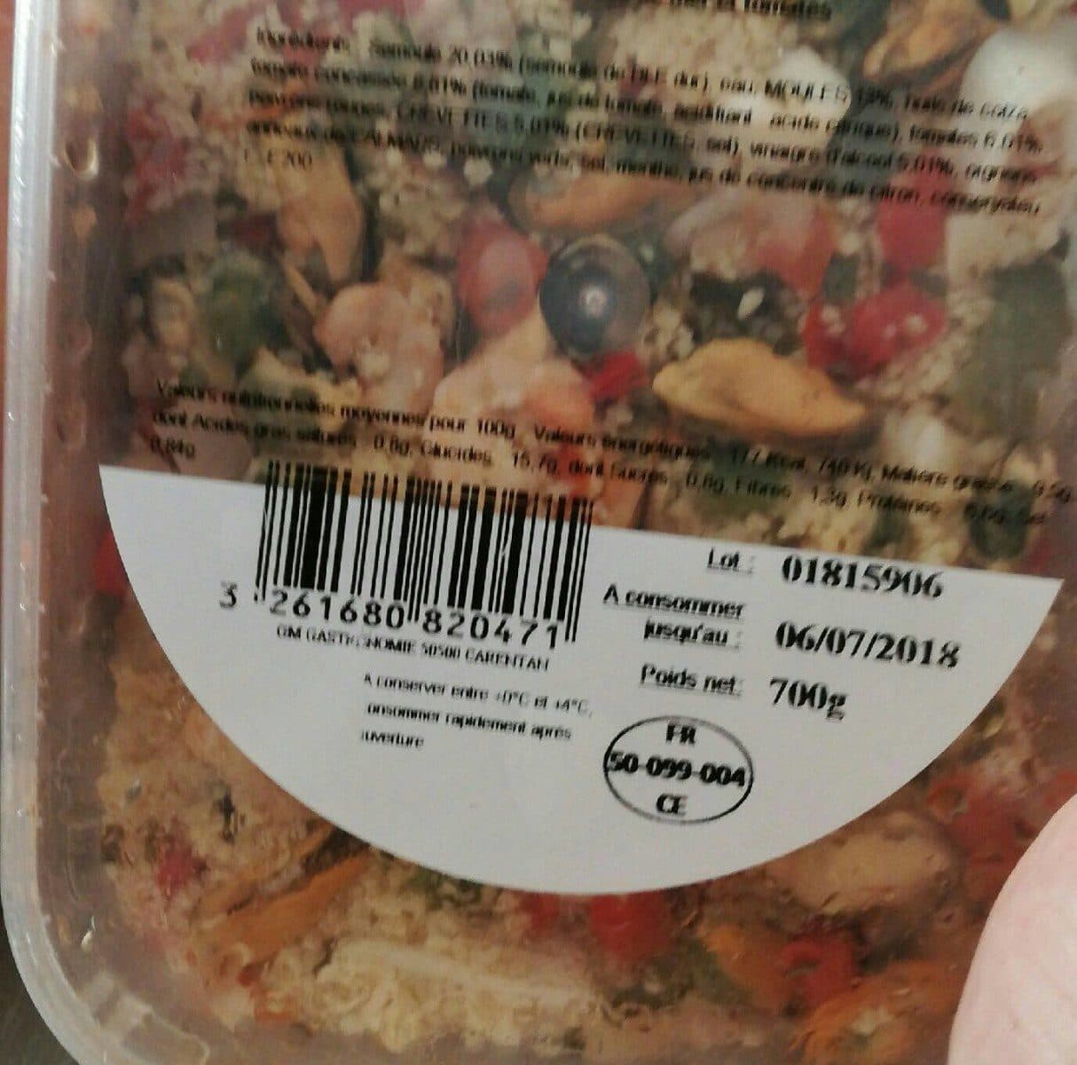 Open Food Facts Taboulé de la mer packshot