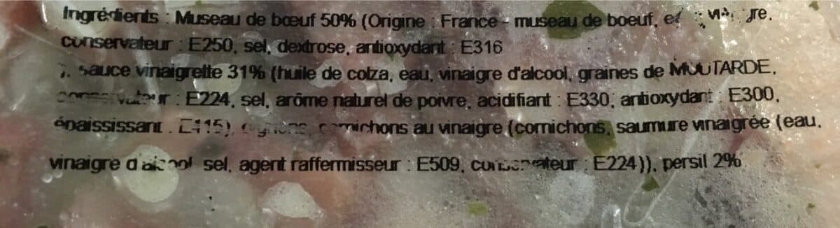 Open Food Facts Museau de boeuf à la Lyonnaise restauration packshot