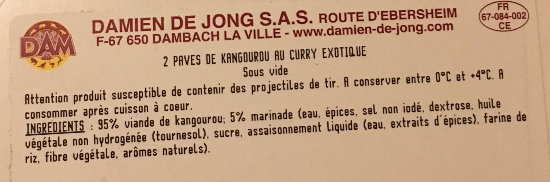 Dam Paves de kangourou packshot