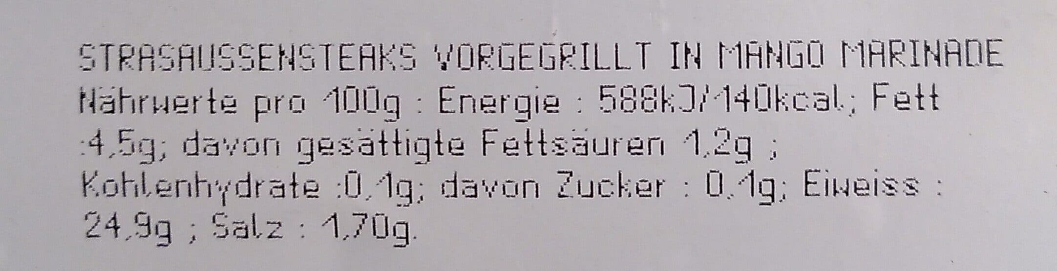 DAM Straußensteak vorgegrillt mariniert mit Mango Zitrus packshot